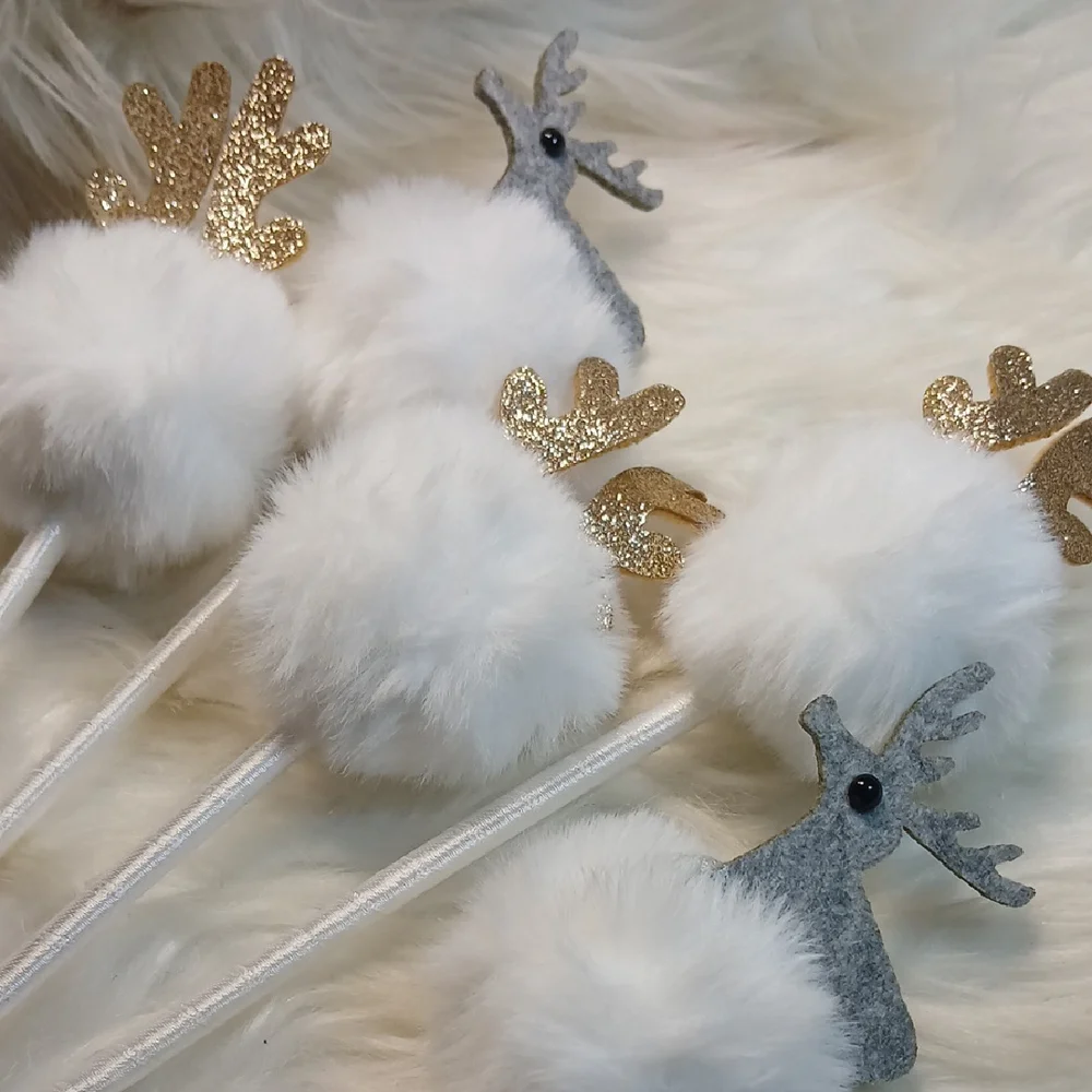 White and Gold Reindeer Antler Pens
